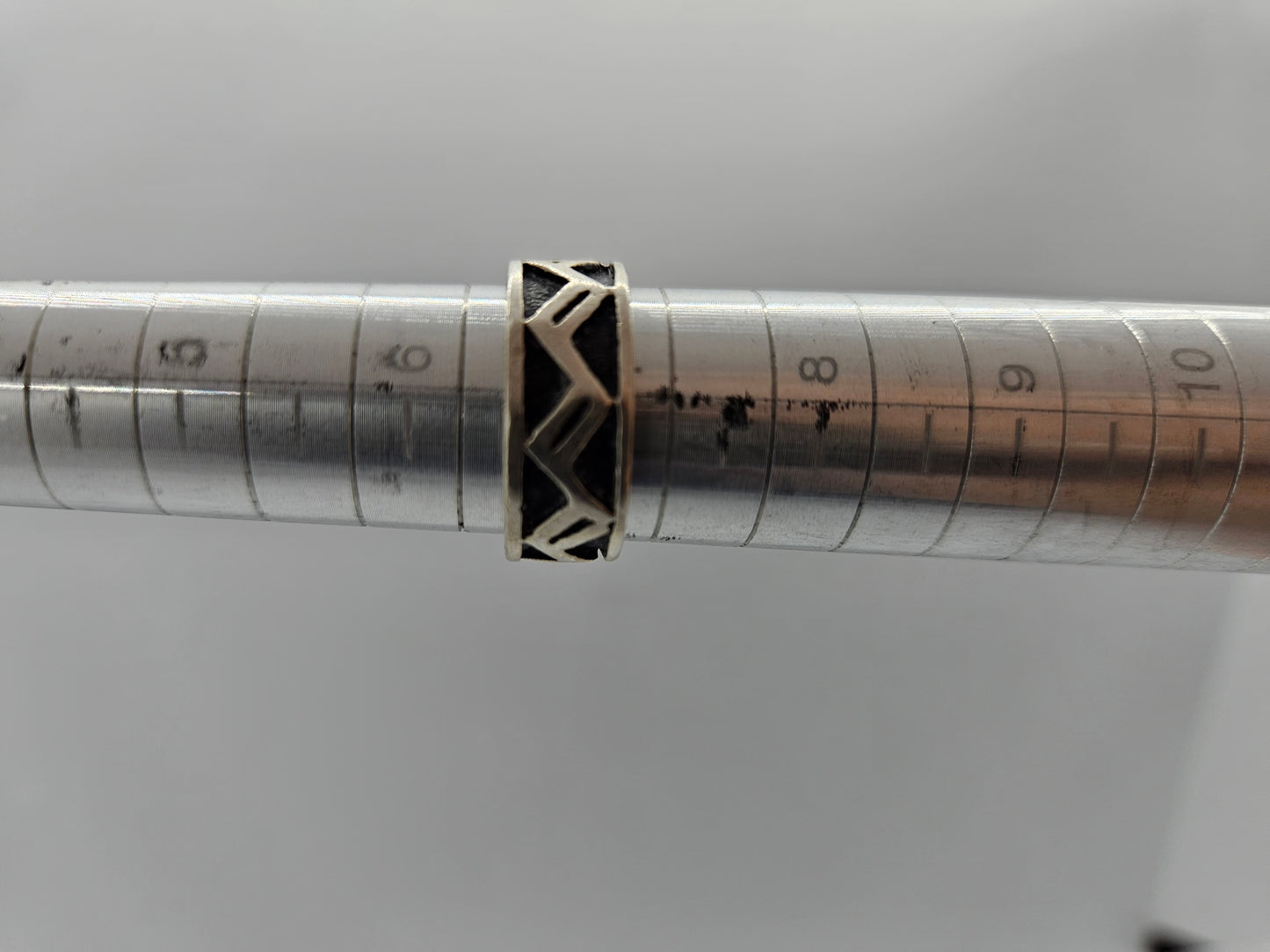 925 Sterling Geometric Silver Band