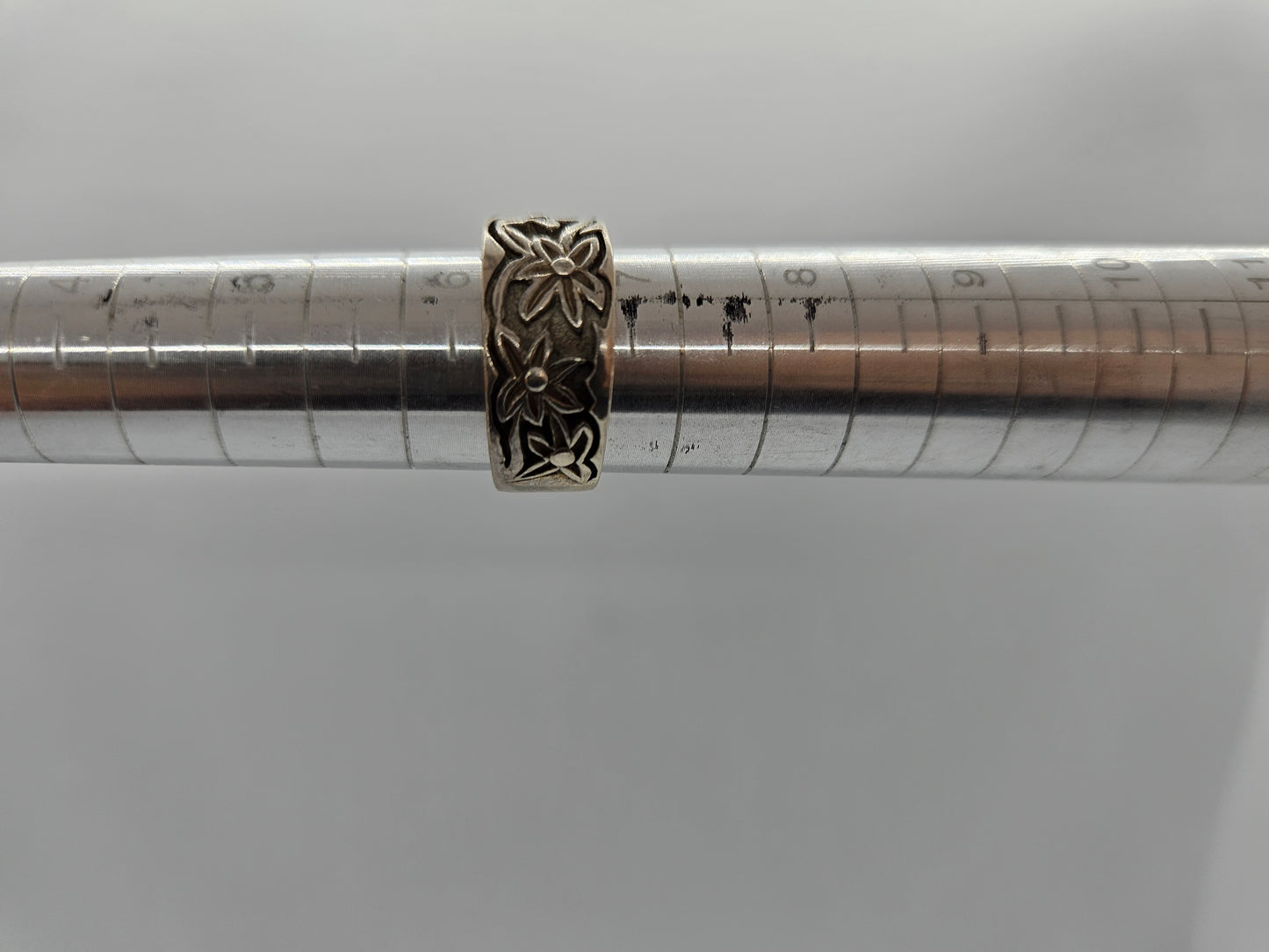 925 Sterling Floral Silver Band
