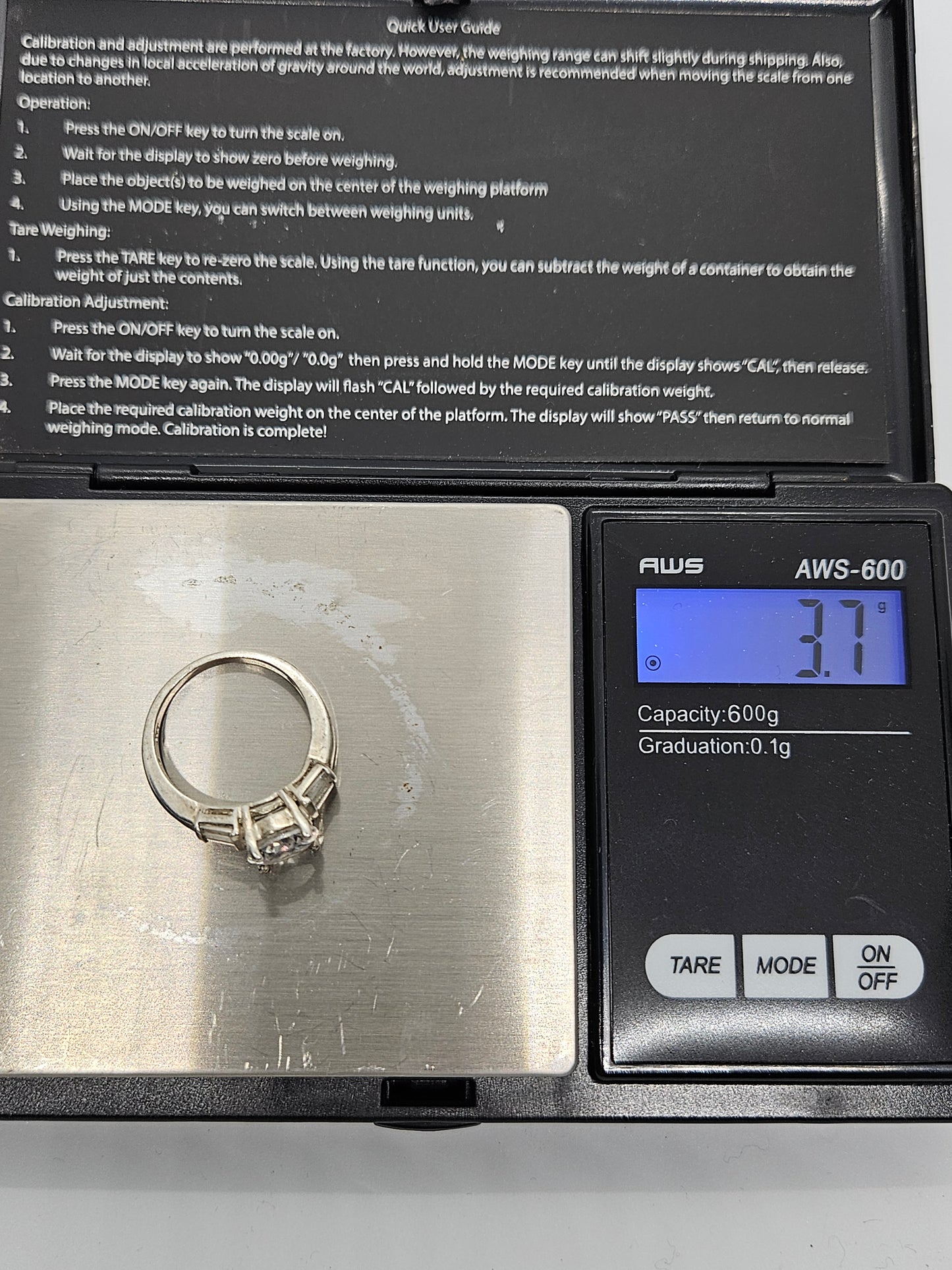 925 Sterling Silver Ring with round Fashion Diamond