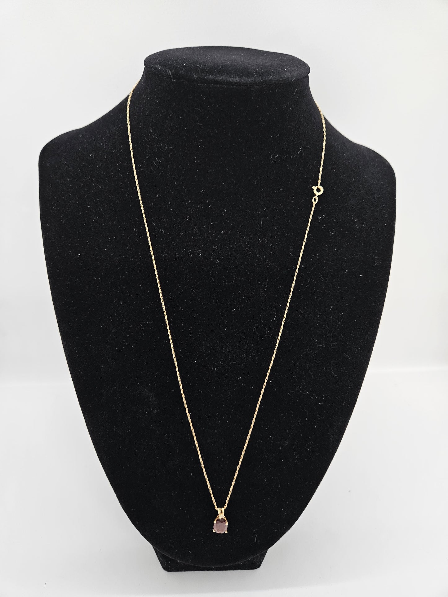 Gold Garnet Earring and Necklace.