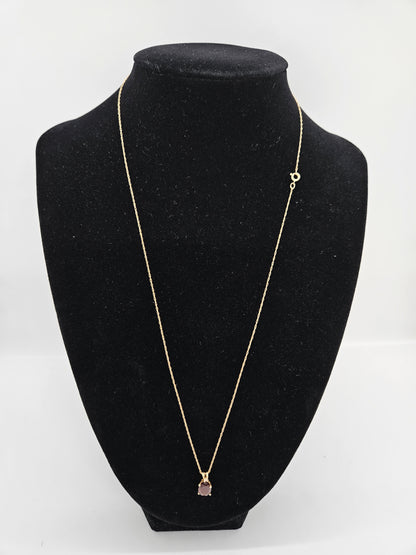 Gold Garnet Earring and Necklace.