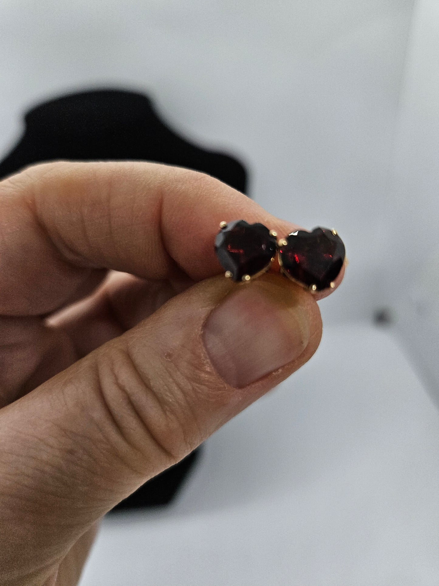 Gold Garnet Earring and Necklace.