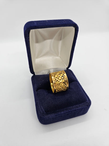 24k Solid Gold Designer Band