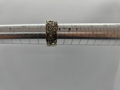 925 Sterling Floral Silver Band