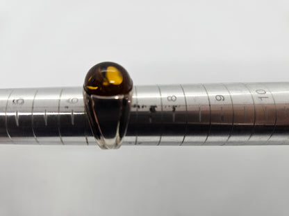 925 Sterling Silver Ring with Natural Amber